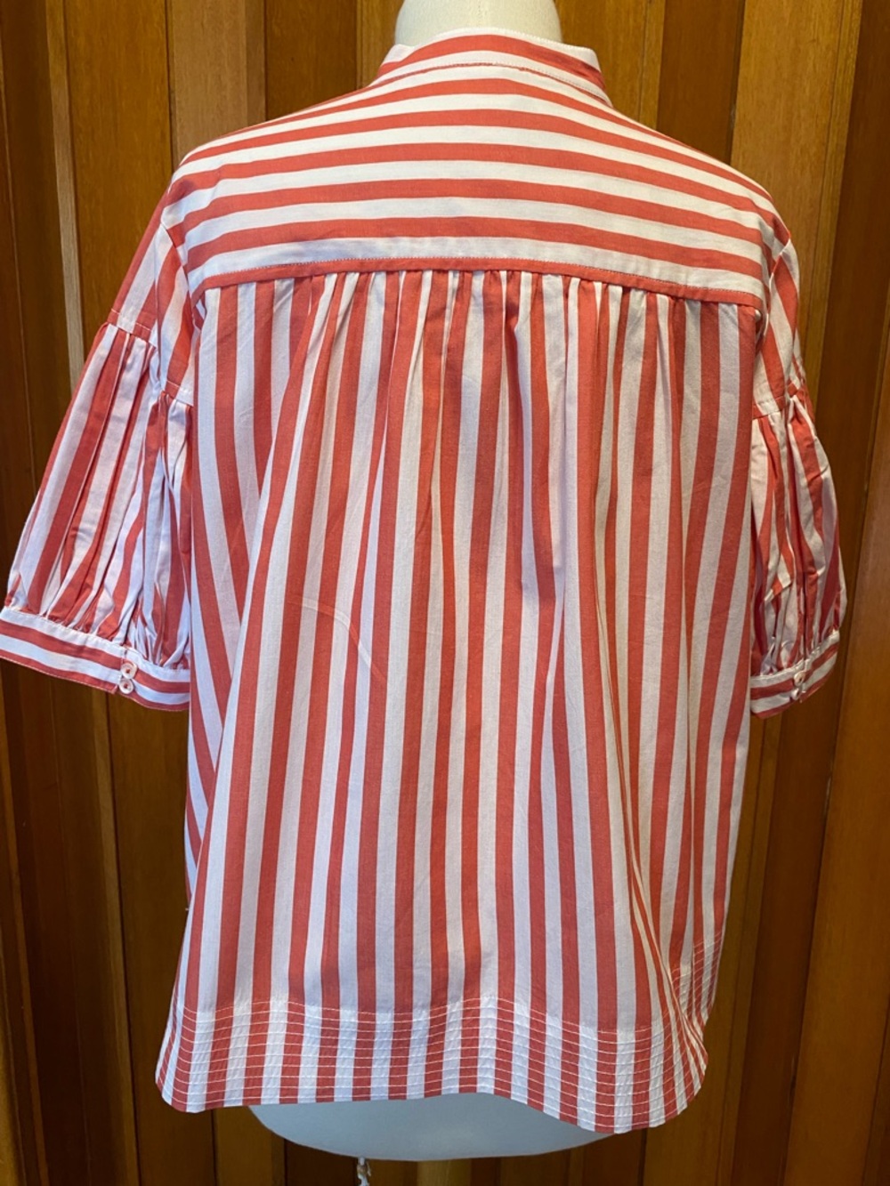 NWT ANTHROPOLOGIE Red and White Striped Blouse - Picture 3 of 6